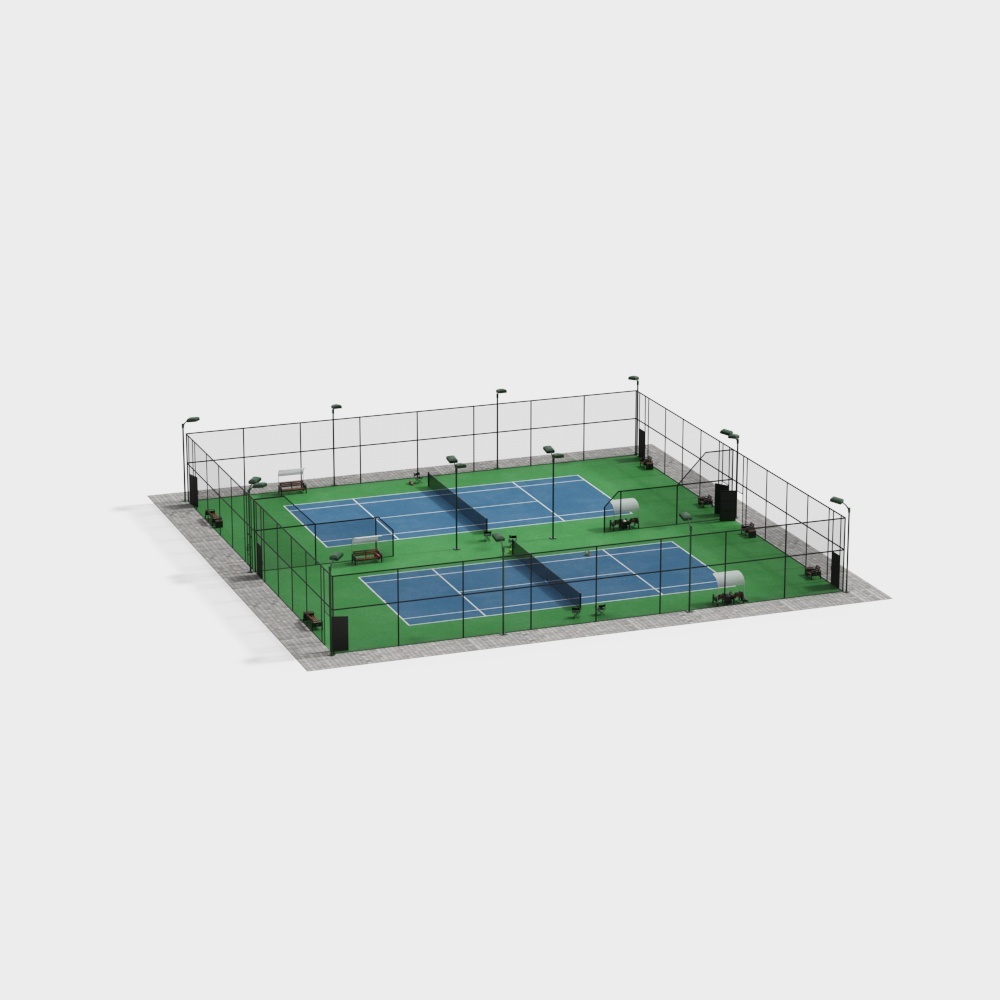 Realistic Tennis Court 3D Model – Detailed Sports Asset