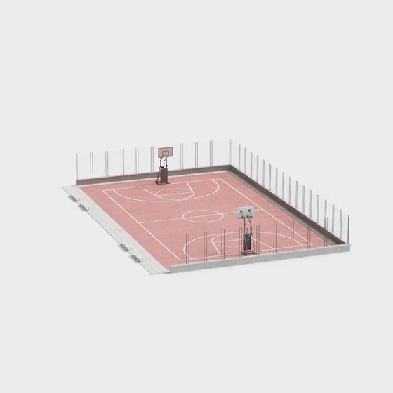 Urban Street Basketball Court 3D model
