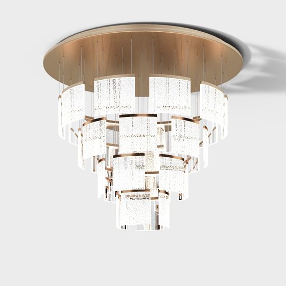 Crystal Cascade Pendant Light 3D model