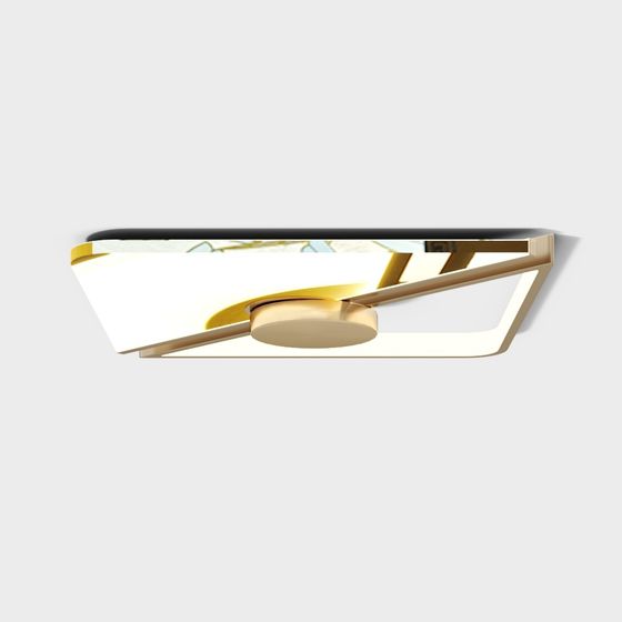 Stylish Geometric Ceiling Light 3D model for Interiors