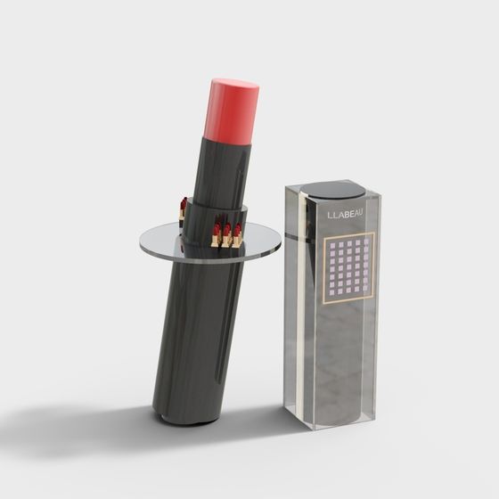 Stylish Low Poly Lipstick Set 3D model
