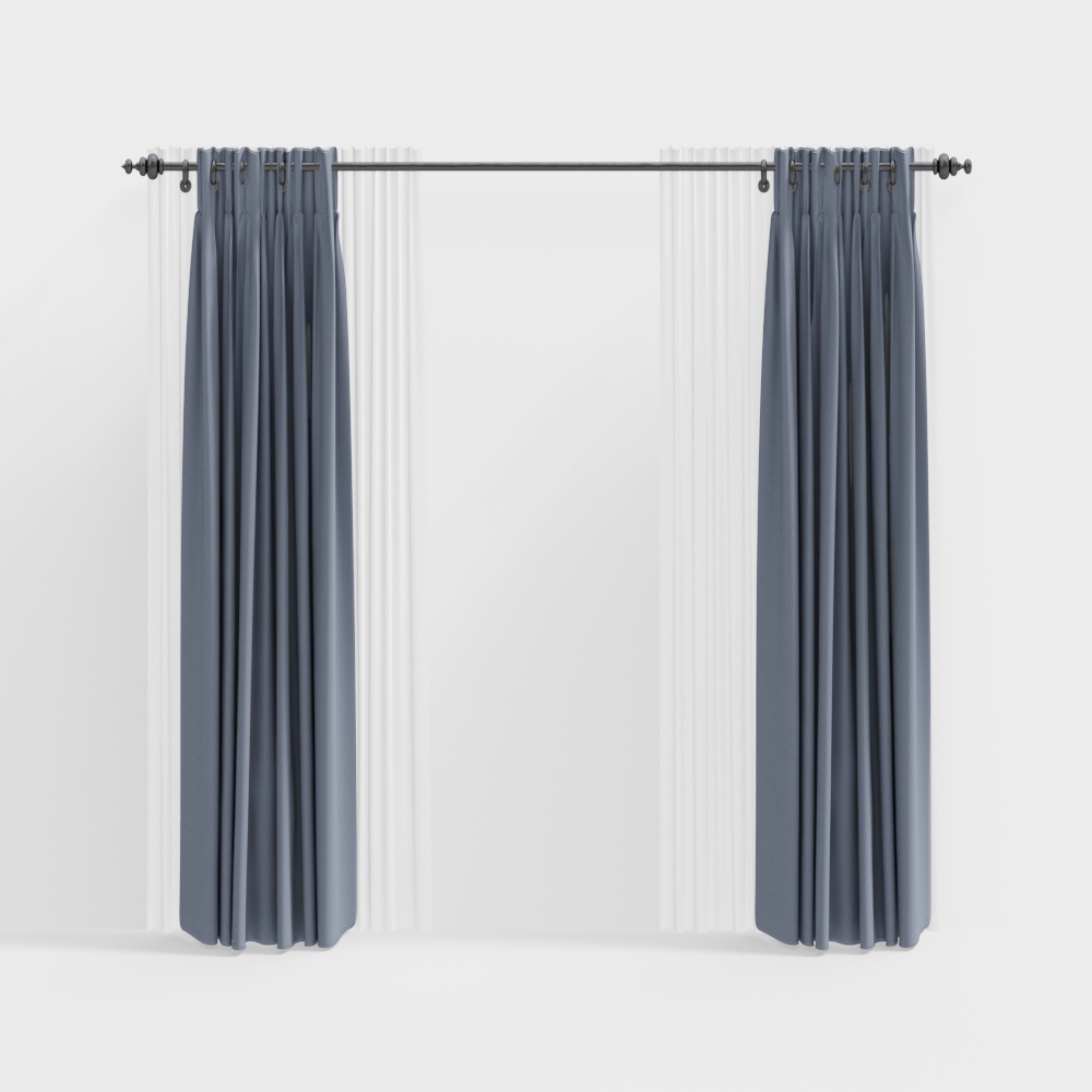 Modern Minimalist Curtain 3D model