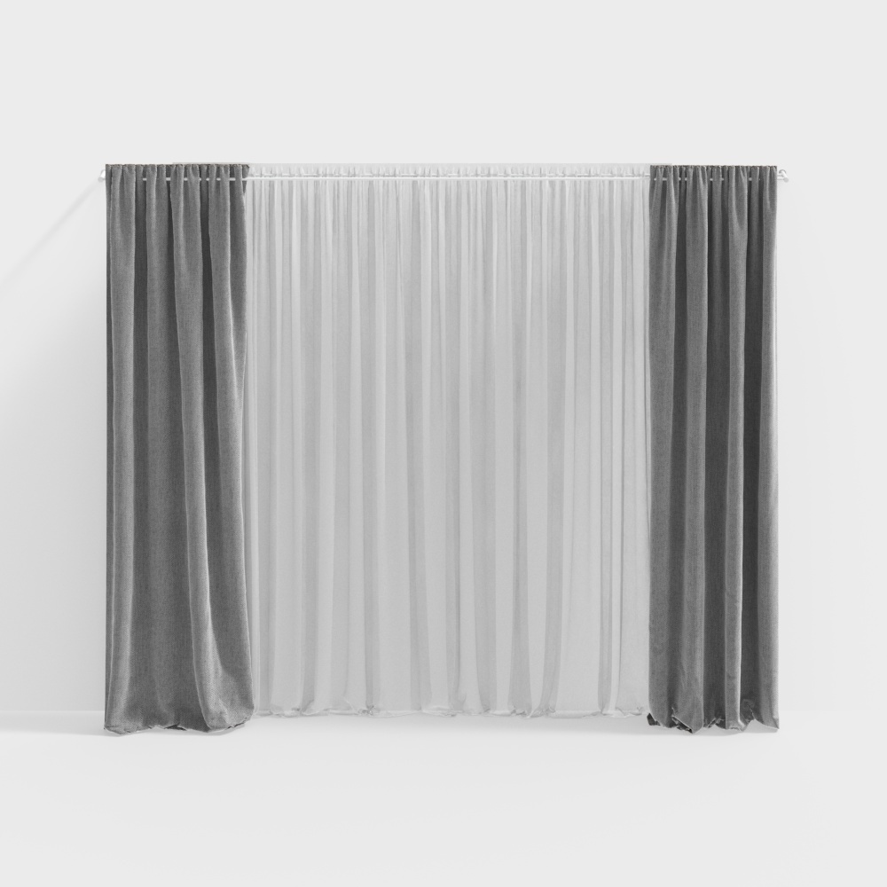 Elegant Curtain 3D model for Modern Interiors