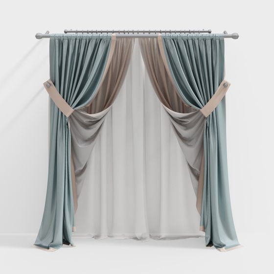 Elegant Drapery 3D model for Interior Design