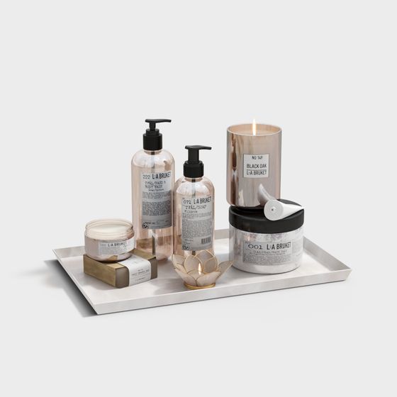 Luxe Bathroom Accessories 3D model