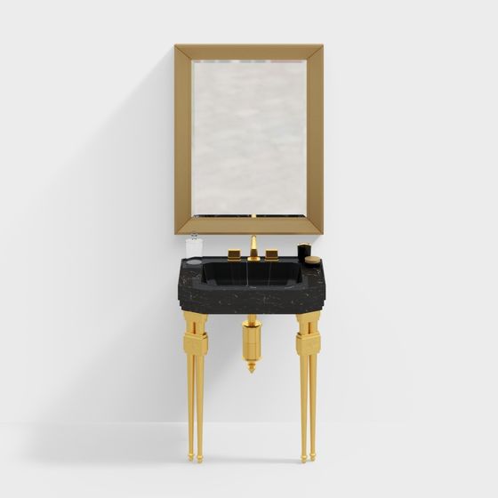 Opulent Vanity 3D Model for Luxurious Bathroom Design