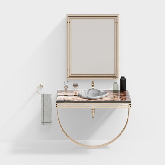 Elegant Modern Bathroom Vanity 3D model