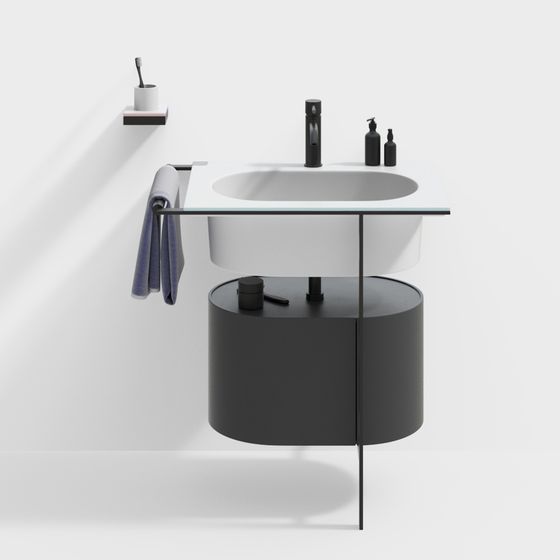 Chic Bathroom Vanity 3D model for Modern Spaces