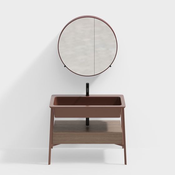 Modern Minimalist Bathroom Vanity 3D model