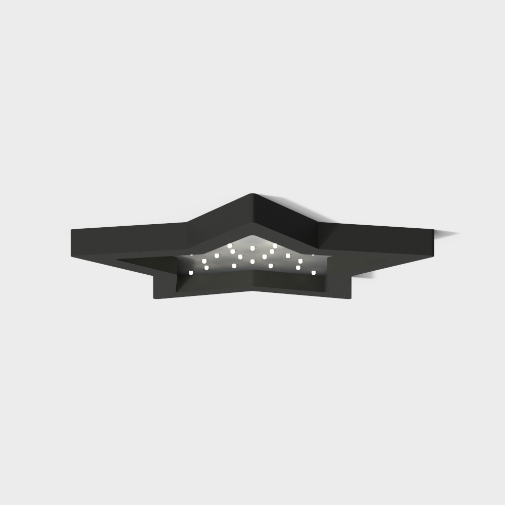 Modern ceiling light wall light black edge star