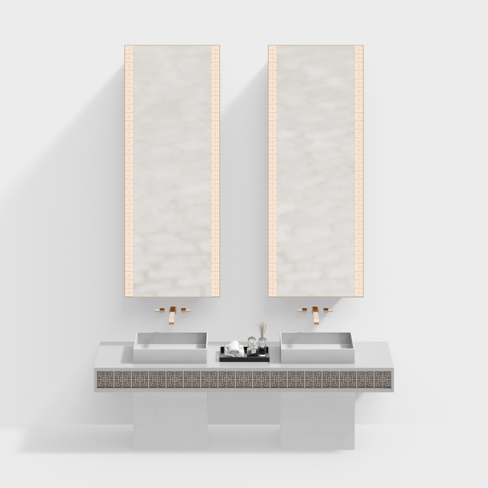 Évier moderne avec miroir