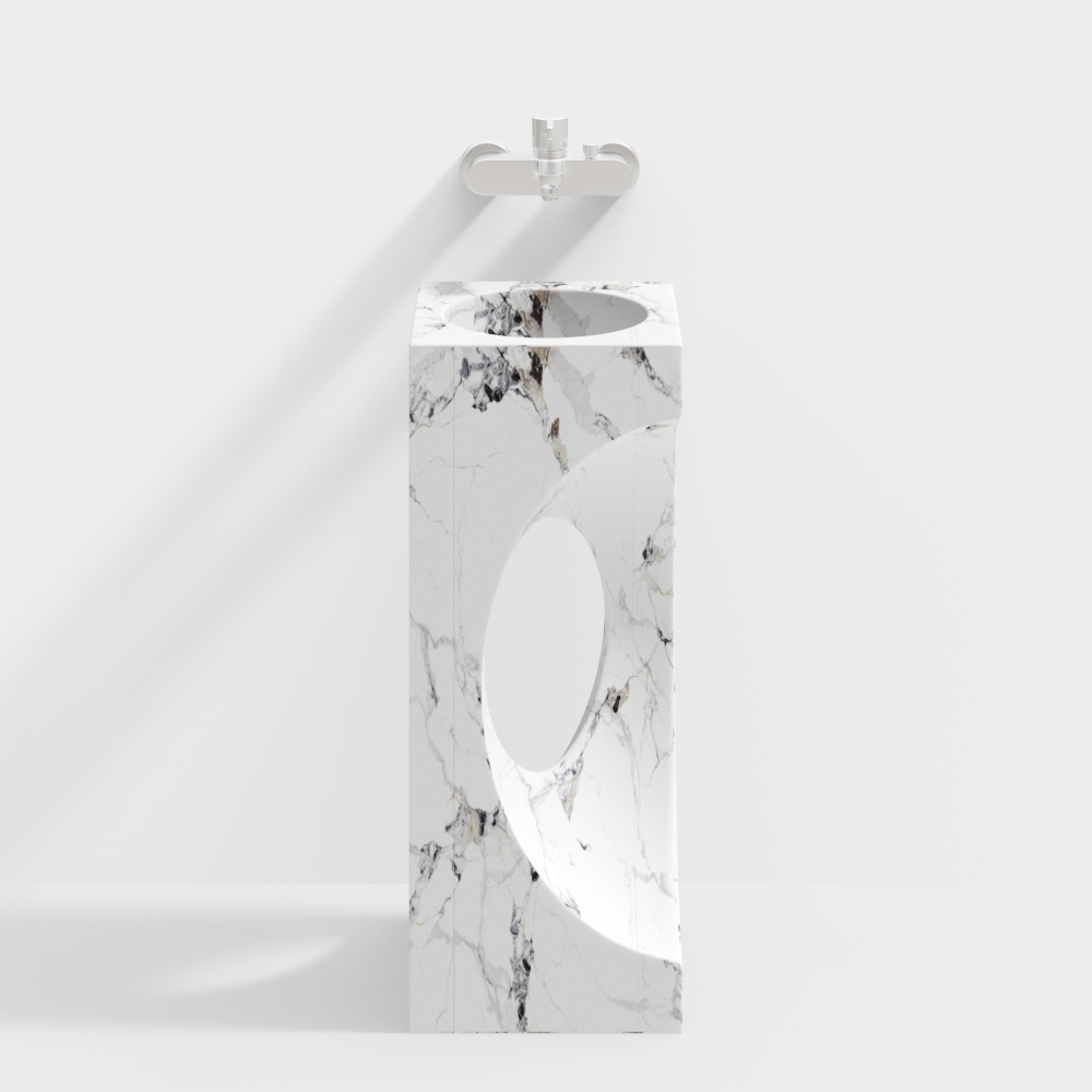 Combinaison de robinet de lavabo blanc en marbre moderne