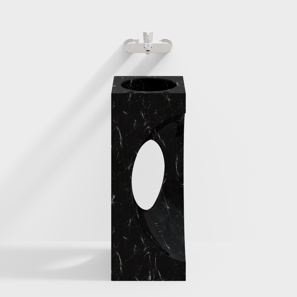 Modern vanity faucet combination black marble