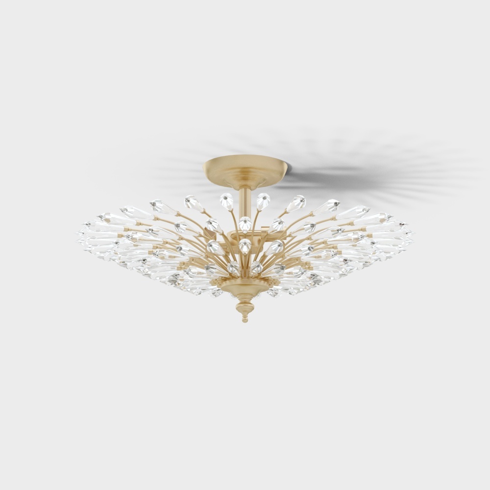 Lampe de plafond en cristal et métal moderne