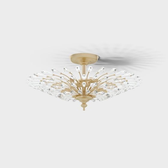 Lampe de plafond en cristal et métal moderne