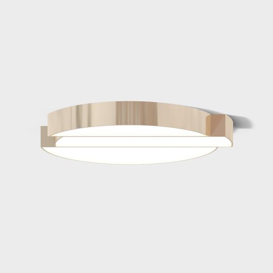 Modern Sliced Circle Ceiling Lamp 3D Model in Brown