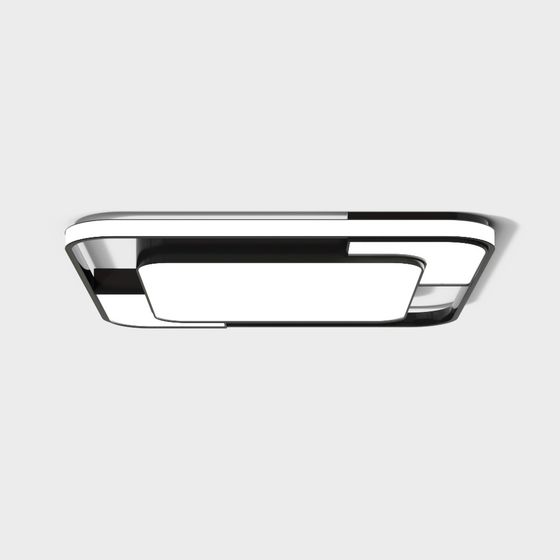 Modern Ceiling Lamp Beveled 3D Model in Black