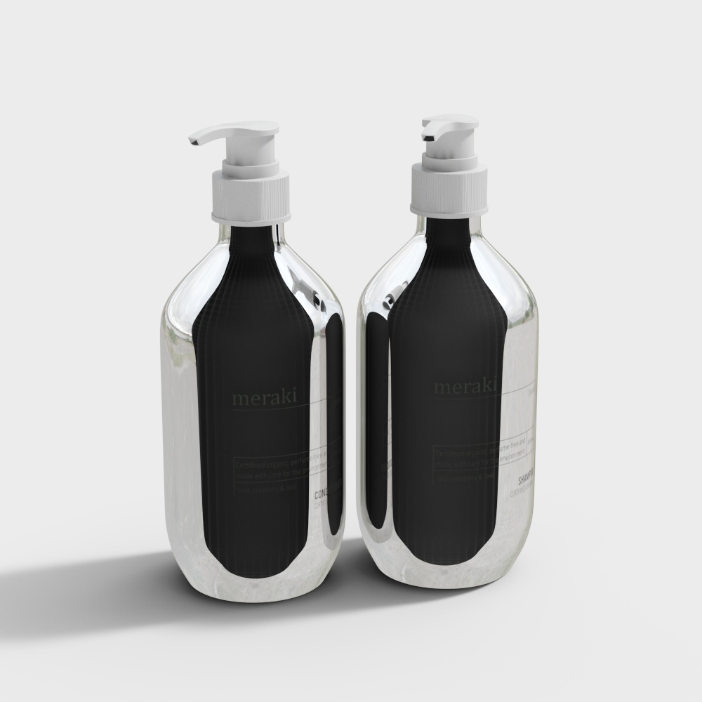 Modern toiletry bottles