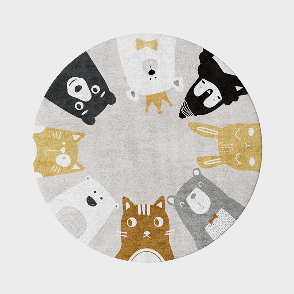 현대 동물 동그라미 카펫