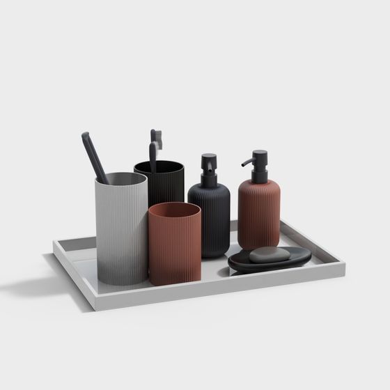 Modern Minimalist Bathroom Accessories 3D model