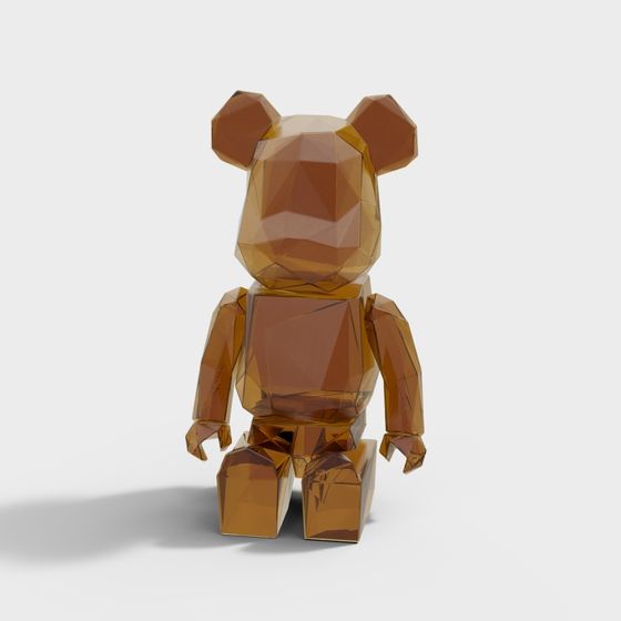 Geometric Low Poly Crystal Bear 3D model