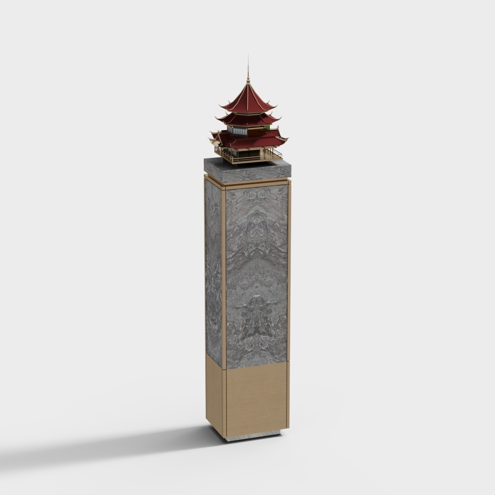 Elegant Oriental Tower 3D model