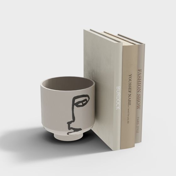 Artistic Ceramic Cup 3D model with Abstract Design