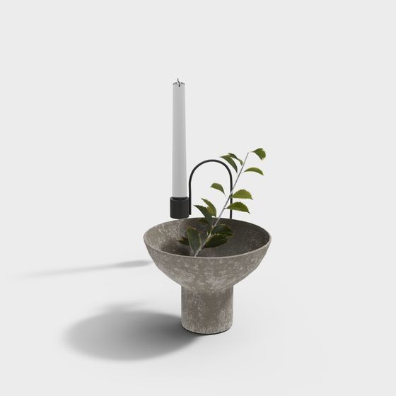 Concrete Planter Candleholder 3D model