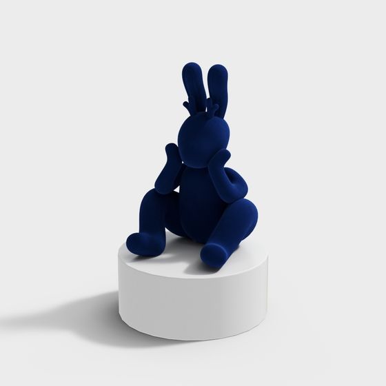 Thoughtful Rabbit 3D model for Creative Projects