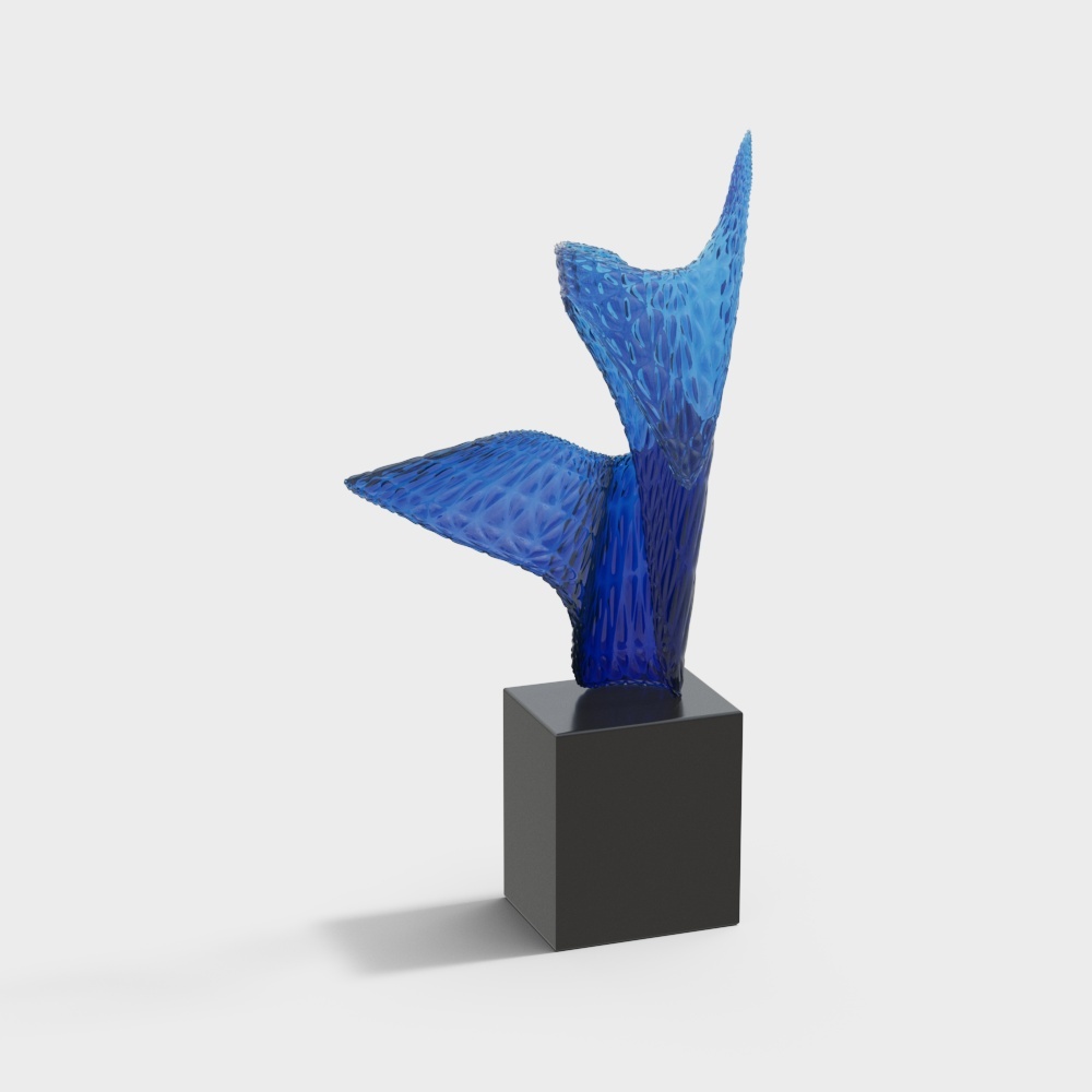 Modern sculpture ornaments blue crystal