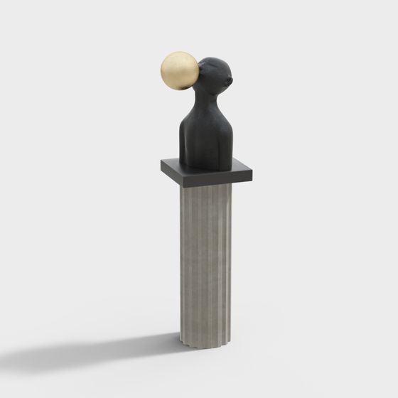 Art of Balance 3D Model: Elegant Black and Gold Sculpture