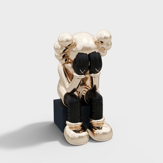 Golden Bear Low Poly 3D model