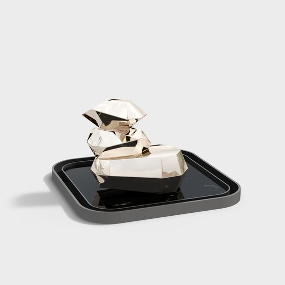 Stylish Origami Dog Low-Poly 3D model