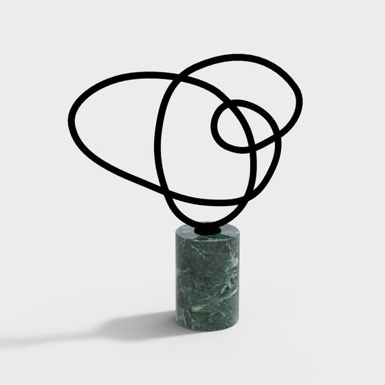 Abstract Line Sculpture 3D model