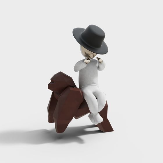 Elegant Horseman 3D Model for Creative Projects