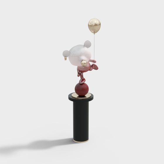Charming Balloon Bear 3D model