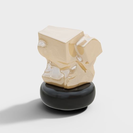 Unique Low-Poly Cube Sculpture 3D model