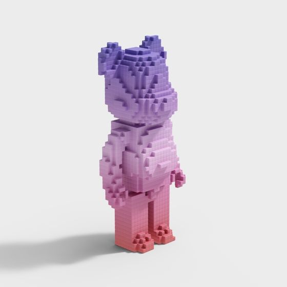 Pixel Bear 3D model - Future-inspired Cute Character