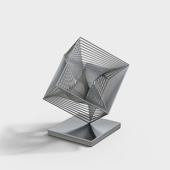 Floating Cube 3D model - Low-Poly High-Detail Design