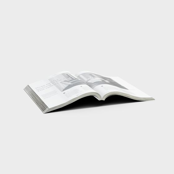 Modern Minimalist 3D Model - Open Book Design