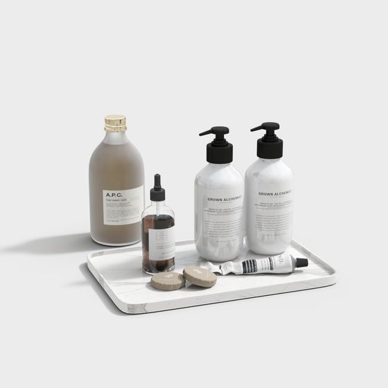 Low-Poly Bathroom Care Set 3D model