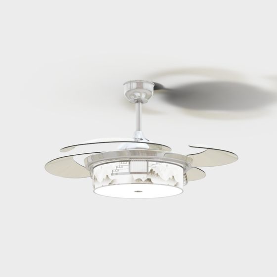 Artistic Modern Ceiling Fan 3D model