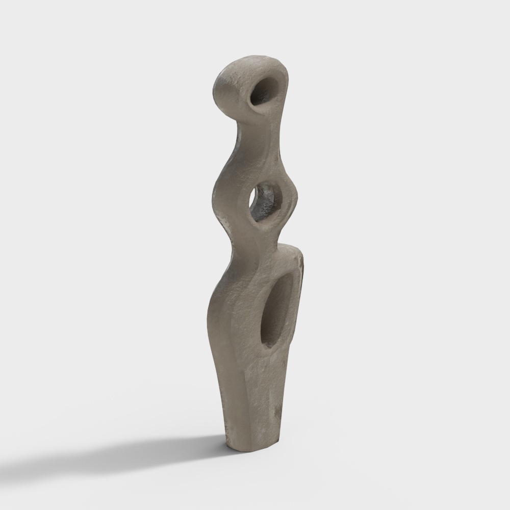 Abstract Sculpture Low-Poly 3D Model – Stone-Inspired Design