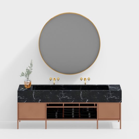 Elegant Bathroom Cabinet 3D model Design