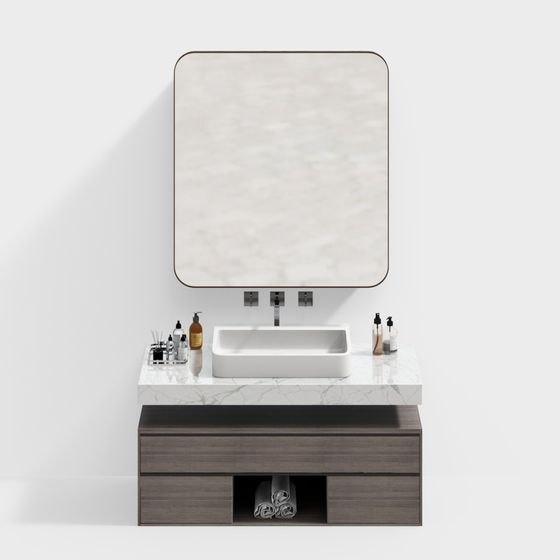 Modern Minimalist Bathroom Cabinet 3D model