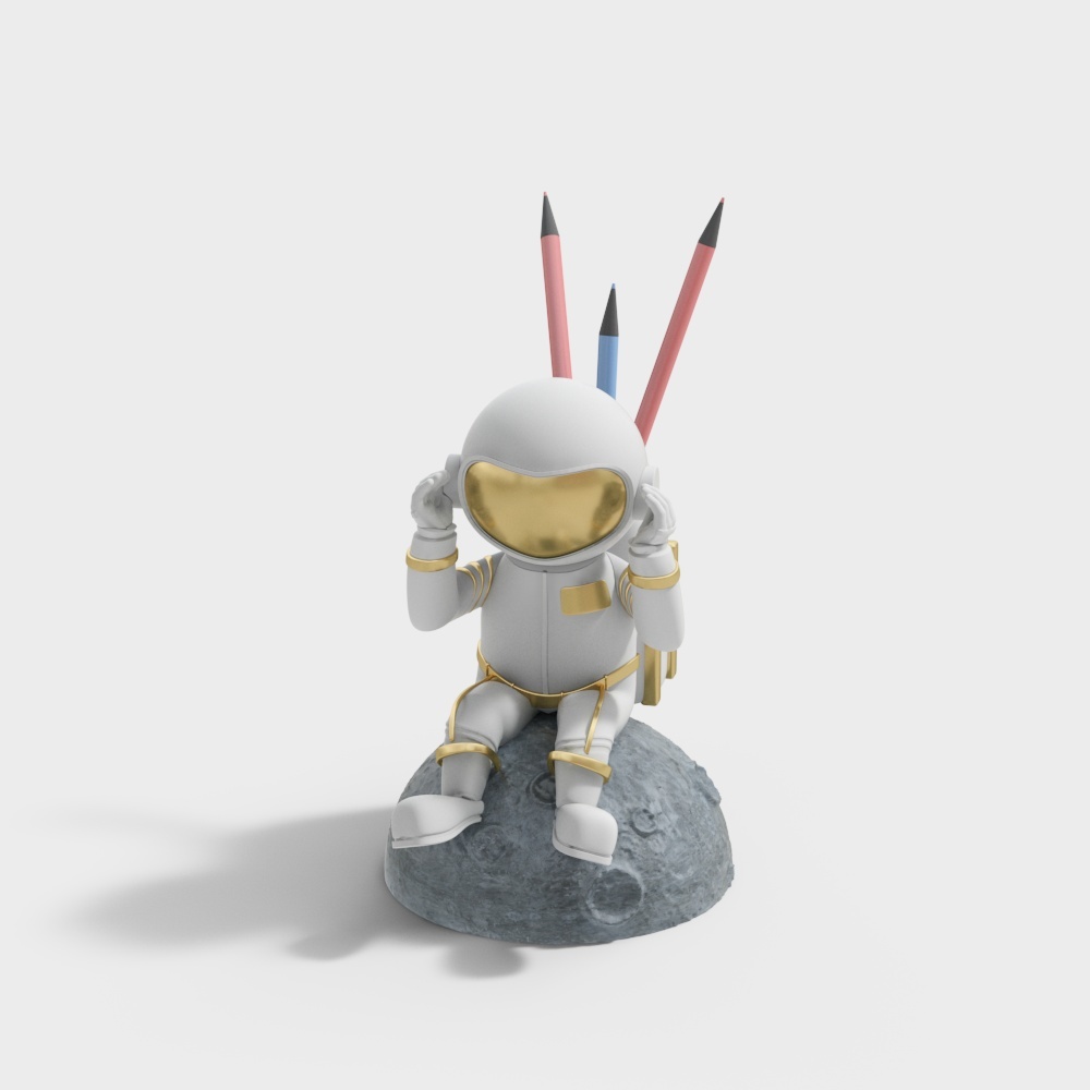 Modern astronaut sculpture ornament pen holder