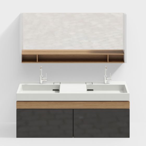 Modern Minimalist Bathroom Cabinet 3D model