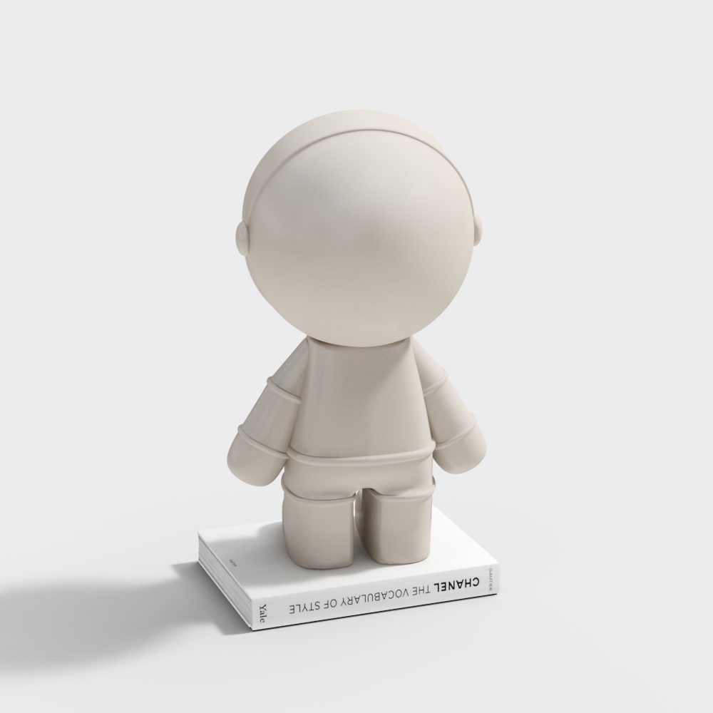 Low-Poly Spacewalker 3D Model – Beige Sci-Fi Explorer
