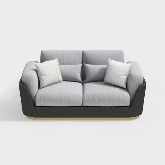 Elegant Low-Poly Sofa 3D model for Modern Interiors