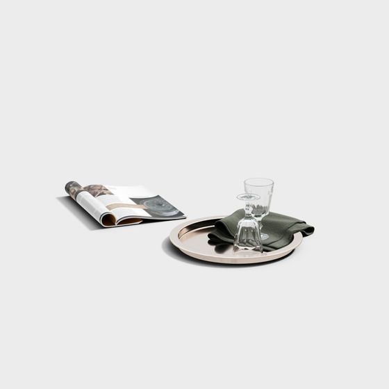 Minimalist Tray Scene 3D model for Creative Projects